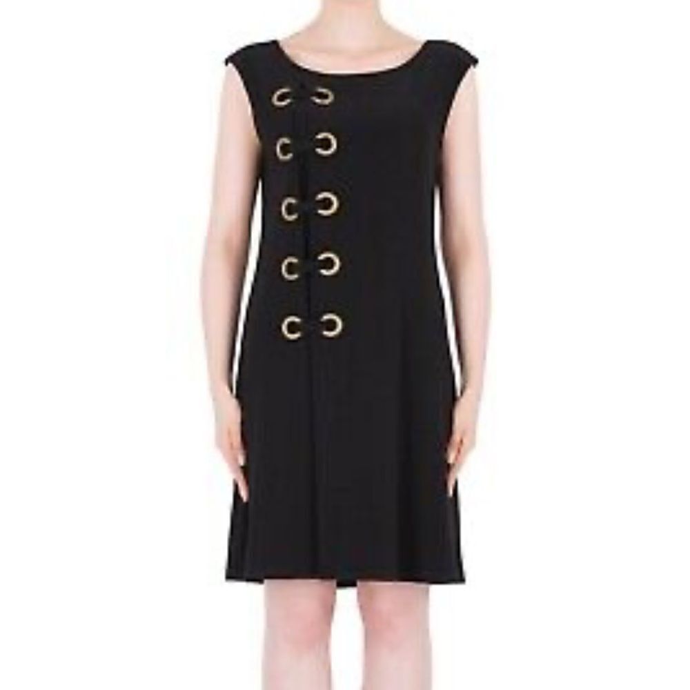 Joseph Ribkoff Black Lace up Dress 184007| Sizeβ10
